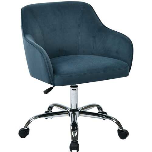 AveSix - Bristol Home Velvet Task Chair - Atlantic Blue