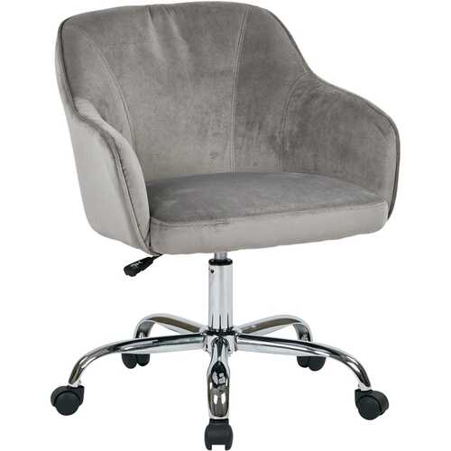 AveSix - Bristol Plush Fabric Task Chair - Charcoal Velvet