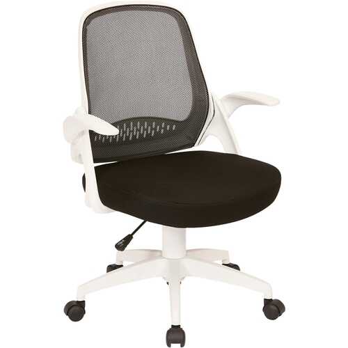 AveSix - Jackson Home Office Fabric and Mesh Chair - Black