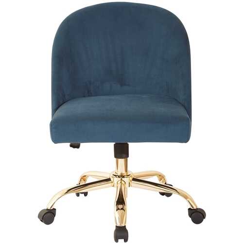 AveSix - Layton 5-Pointed Star Velvet Accent Chair - Blue/Gold