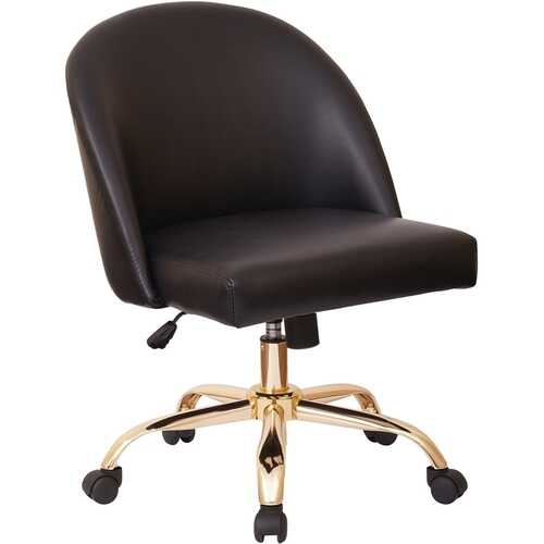 AveSix - Layton Home Office Velvet Task Chair - Black