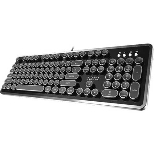 Rent to own AZIO - MK RETRO Keyboard - Black/white