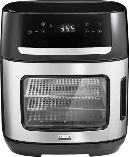 Bella Pro Series - 4-Slice Convection Toaster Oven + Air Fryer with Dehydrator & Rotisserie Settings - Stainless Steel