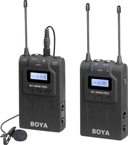 BOYA - UHF Dual Channel Wireless Transmitter and Receiver Microphone System