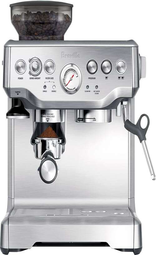 Breville - the Barista Express Espresso Machine with 15 bars of pressure, Milk Frother and intergrated grinder - Stainless Steel