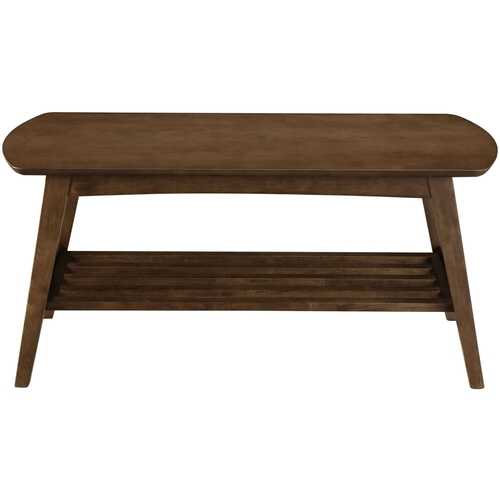 Click Decor - Gaines Mid-Century Modern Wood Coffee Table - Warm Brown