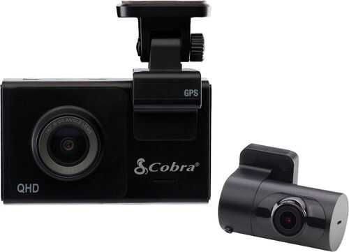 Rent to own Cobra - SC 200D Dual-View Smart Dash Cam with Rear-View Accessory Camera - Black