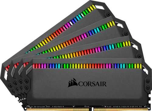 Rent to own CORSAIR - Dominator Platinum RGB 64GB (4PK 16GB) 3.2GHz PC4-25600 DDR4 DIMM Unbuffered Non-ECC Desktop Memory Kit - Black