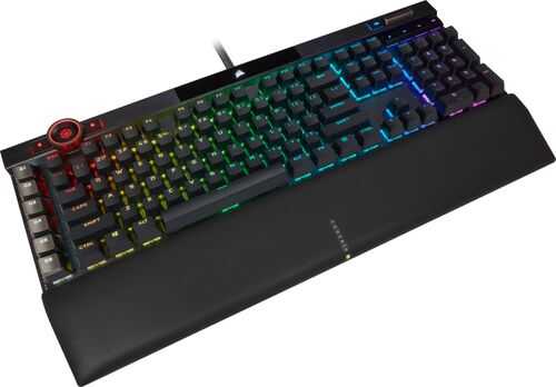 CORSAIR - K100 RGB Wired Gaming Optical-Mechanical OPX Switch Keyboard with Elgato Stream Deck Software Integration - Black
