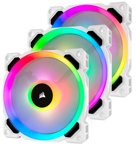 CORSAIR - LL Series, LL120 RGB, 120mm RGB LED Fan, Triple Pack with Lighting Node PRO - White