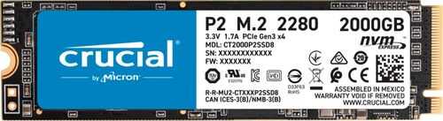Rent to own Crucial - P2 2TB Internal PCIe Gen 3 x4 Solid State Drive M.2