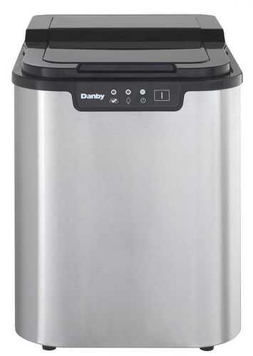Danby - 2 lb Countertop Ice Maker - Stainless steel