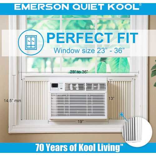 Emerson Quiet Kool - 6,000 BTU 115V SMART Window Air Conditioner with Remote, Wi-Fi, and Voice Control - White