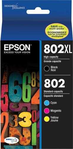 Rent to own Epson - 802/802XL High-Yield - Black and Standard Capacity - Cyan/Magenta/Yellow Ink Cartridges - Cyan/Magenta/Yellow/Black