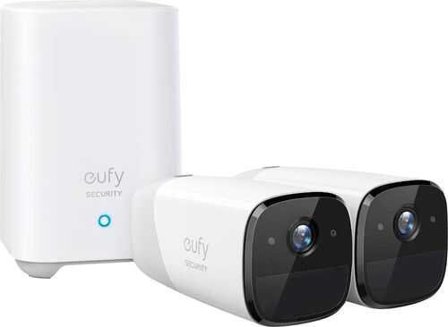 eufy - eufyCam 2 Pro 2K Indoor/Outdoor 2-Camera Security System - White