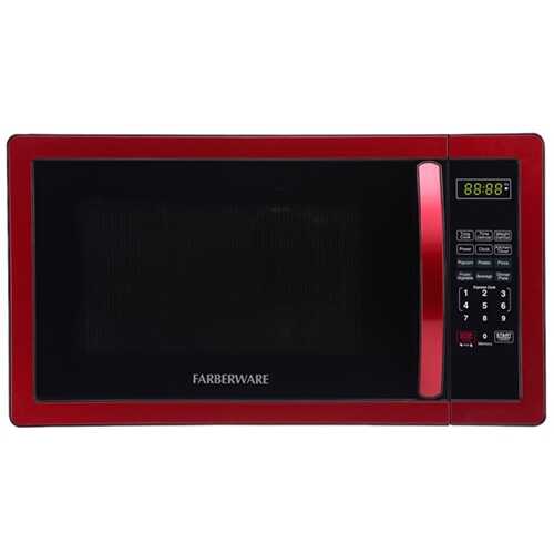 Farberware - Classic 1.1 Cu. Ft. Countertop Microwave Oven - Metallic red