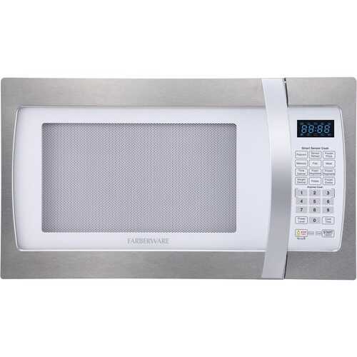 Farberware - Professional 1.3 Cu. Ft. Countertop Microwave with Sensor Cooking - Platinum white