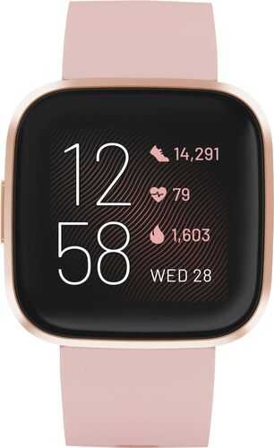 Fitbit - Versa 2 Smartwatch 40mm Aluminum - Petal/Copper Rose with Silicone Band