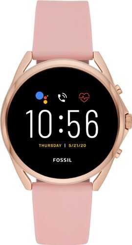 Fossil - Gen 5 LTE Smartwatch (Cellular) 45mm - Blush Silicone (Verizon)