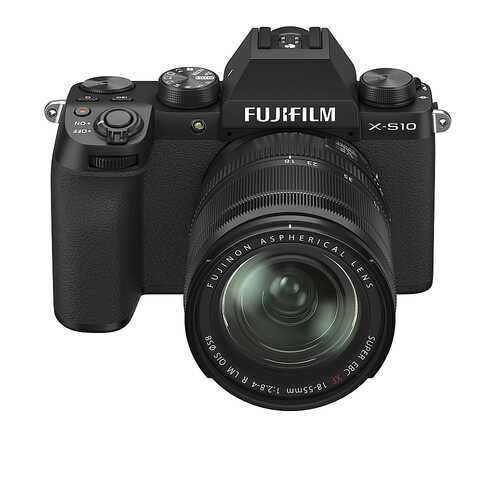 Rent To Own - Fujifilm - X-S10 Mirrorless Camera Body with XF18-55mmF2.8-4 R Telephoto Lens - Black