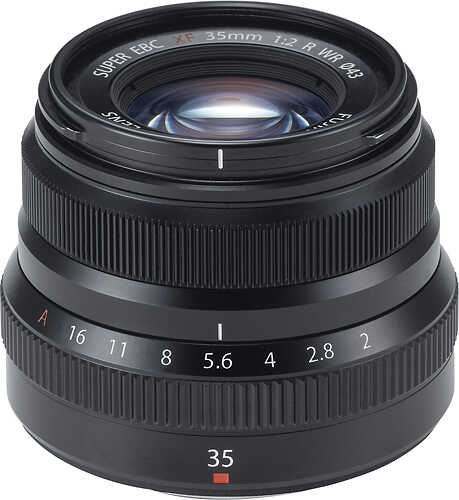 XF 35mm f/2 R WR Standard Lens for Fujifilm X-Mount System Cameras - black