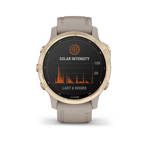 Garmin - fēnix 6S Pro Solar GPS Smartwatch 42mm Stainless Steel - Light Gold