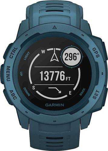 Rent to own Garmin - Instinct Smartwatch Fiber-Reinforced Polymer - Lakeside Blue with Lakeside Blue Silicone Band