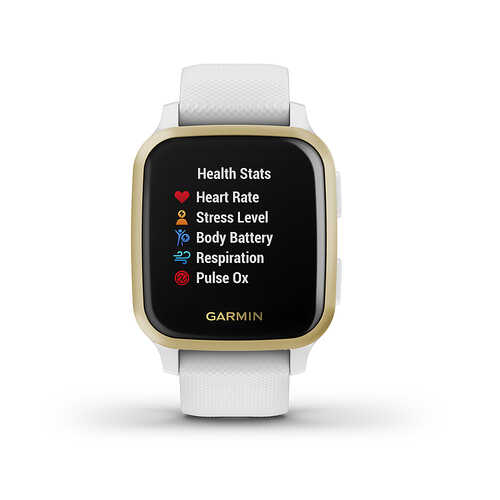 Garmin USA - Venu® Sq 20mm GPS smartwatch with all-day health monitoring - White