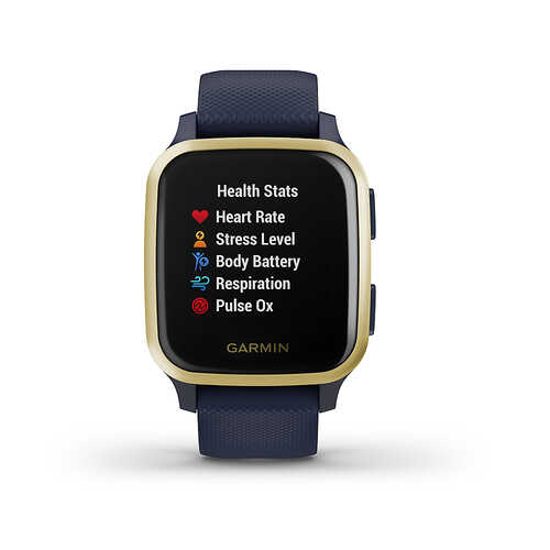 Garmin USA - Venu® Sq Music Edition 20mm GPS smartwatch with music and all-day health monitoring - Navy