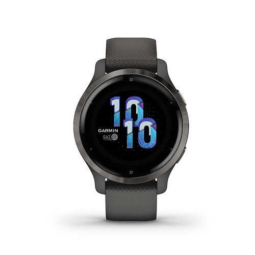 Garmin - Venu 2S Smartwatch 28mm Fiber-Reinforced Polymer - Slate Bezel with Graphite Case