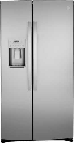 GE - 25.1 Cu. Ft. Fingerprint Resistant Side-By-Side Refrigerator - Stainless steel