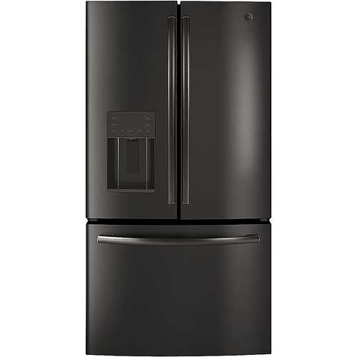 Rent to own GE - 25 Cu. Ft. French Door Refrigerator - Black stainless steel