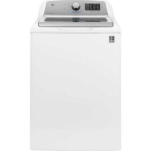 Rent to own GE - 4.6 Cu. Ft. High-Efficiency Top Load Washer - White On White With Silver Backsplash