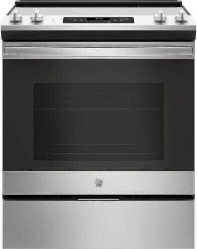 Rent to own GE - 5.3 Cu. Ft. Slide-In Electric Range - Stainless steel