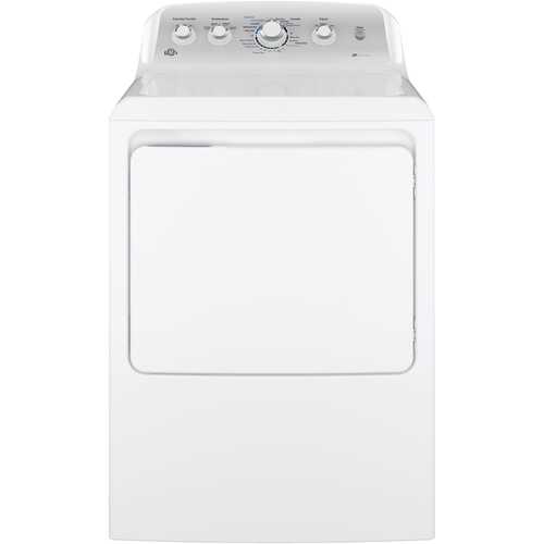 Rent To Own - GE - 7.2 Cu. Ft. 4-Cycle Electric Dryer - White on white/silver