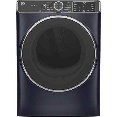 Rent to own GE - 7.8 Cu. Ft. 12-Cycle Electric Dryer with Steam - Sapphire Blue
