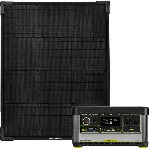 Rent to own Goal Zero - Portable Solar Panel Kit (50W Boulder Panel & Yeti 500 WH Battery) - Black