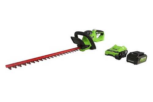 Greenworks - 22 in. 24-Volt Cordless Hedge Trimmer (4.0Ah Battery and Charger Included) - Black/Green