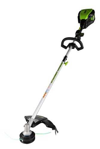 Greenworks - 80-Volt Pro Cordless Brushless String Trimmer (2.0Ah Battery and Charger Included) - Black/Green