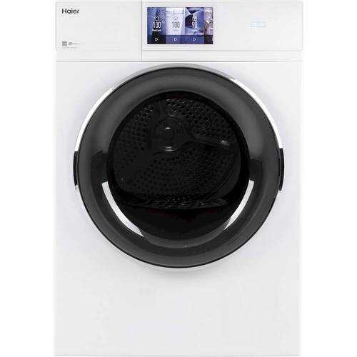 Rent to own Haier - 4.3 Cu. Ft. Stackable Smart Electric Dryer with LCD Display - White