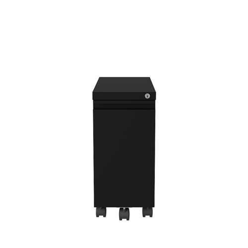 Hirsh 20-inch Deep Mobile Zip Pedestal 2-Drawer Box-File Hidden Drawer and Full Width Pull, Black - Black
