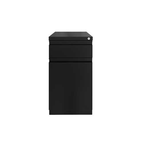 Hirsh - Lorell 20-inch Deep Mobile Pedestal File 2-Drawer Box-Backpack with Full Width Pull, Black - Black