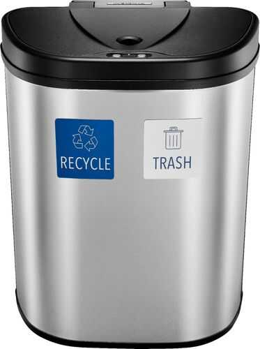 Insignia™ - 18 Gal. Automatic Trash Can - Stainless steel