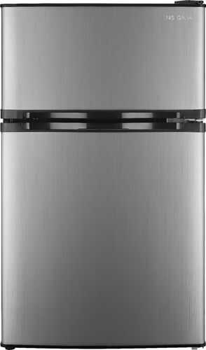 Insignia™ - 3.0 Cu. Ft. Mini Fridge with Top Freezer - Stainless steel