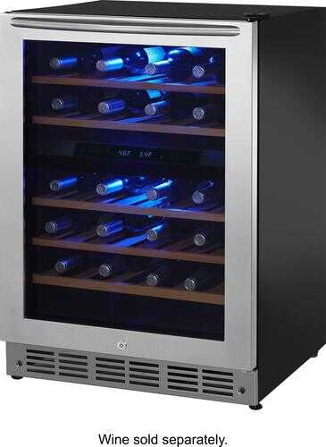 Insignia™ - 44-Bottle Built-In Wine Refrigerator - Stainless steel