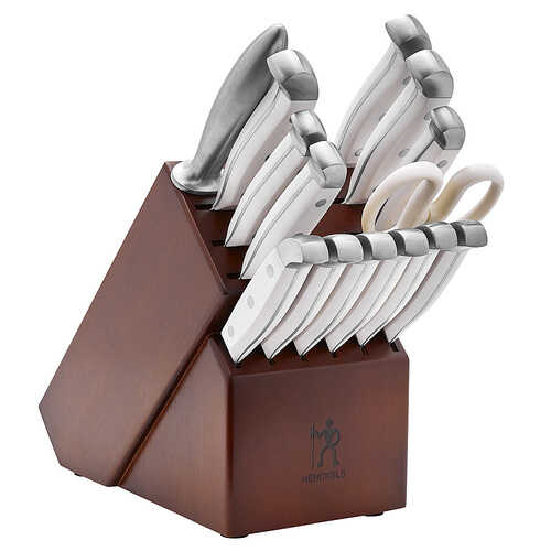 J.A. HENCKELS INTERNATIONAL - Henckels Statement 15-pc Knife Block Set - White Handles - White