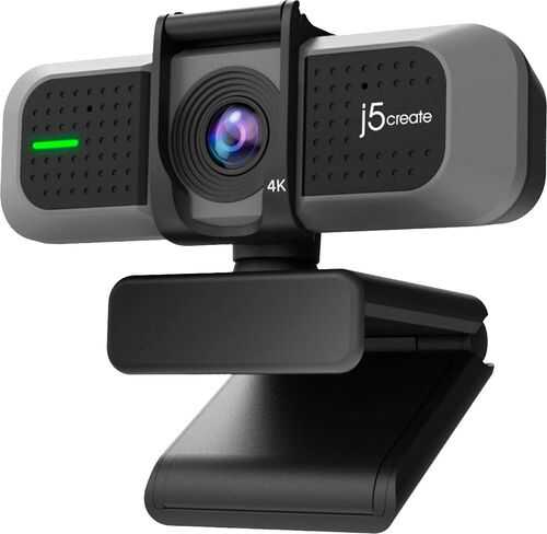 j5create - USB 4K ultra HD Webcam for Laptops & Desktops - Black