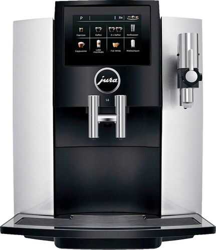 Jura - S8 Espresso Machine with 15 bars of pressure and Milk Frother - Moonlight Silver