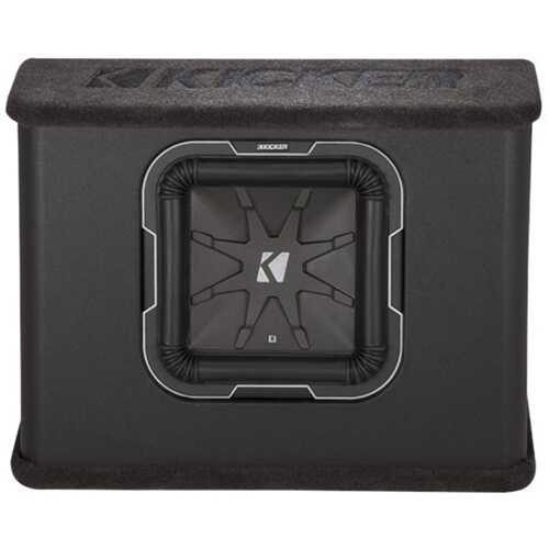 Rent to own KICKER - 10" Single-Voice-Coil 2-Ohm Loaded Subwoofer Enclosure - Black