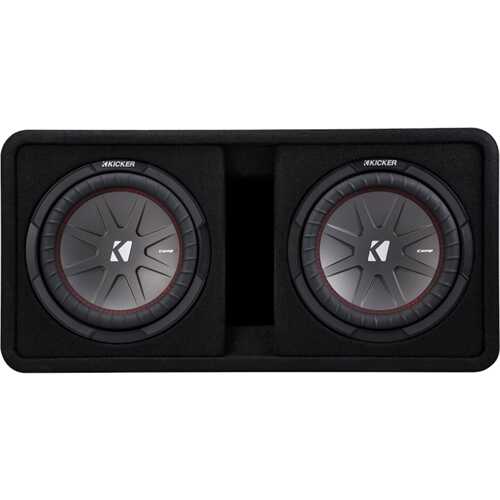Rent to own KICKER - CompR Dual 10" Dual-Voice-Coil 2-Ohm Subwoofers with Enclosure - Black